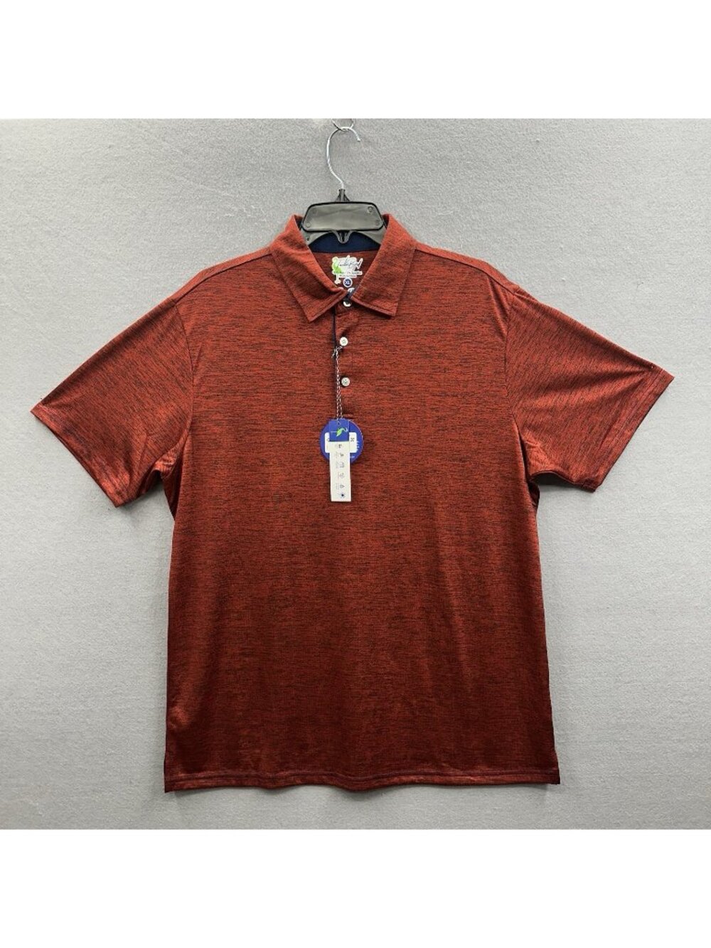 TailorByrd XL Mens Polo Shirt Burgundy Golf Quick Dry Performance Retro Style